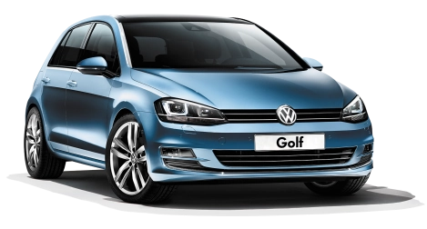 Blue volkswagen golf car finance