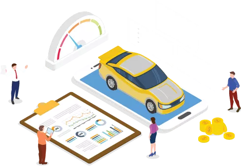 Illustration of Car, Data and Money