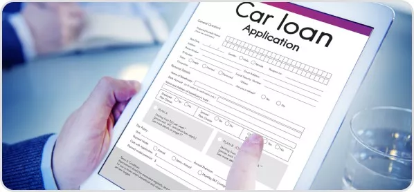 Car Loan application on a tablet