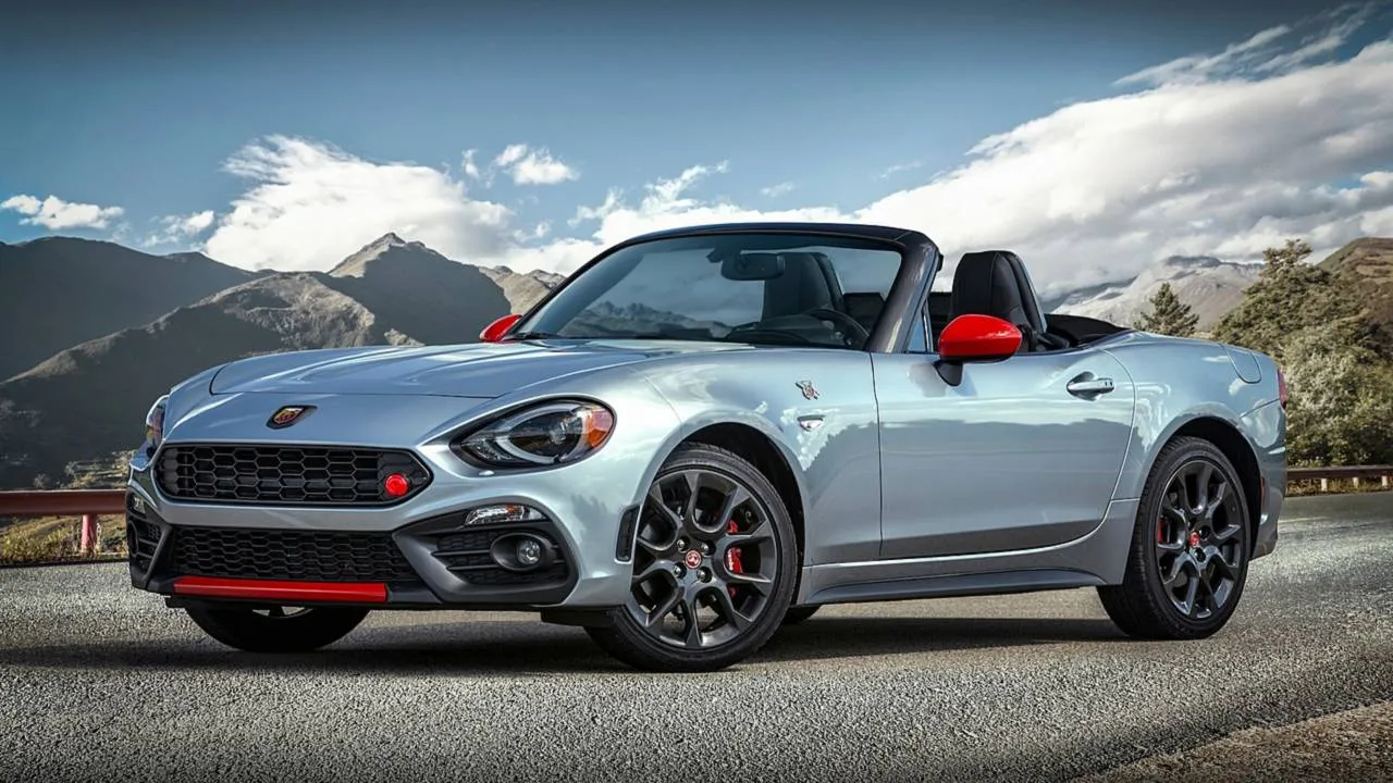 Fiat 124 Spider Convertible in Crimson Red - Front View