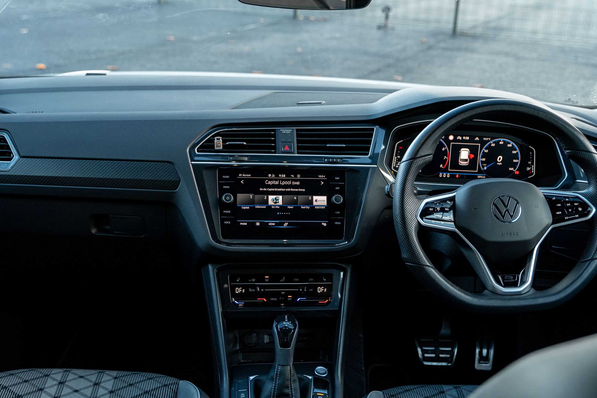The interior of a Volkswagen Tiguan, showcasing modern design and comfort features