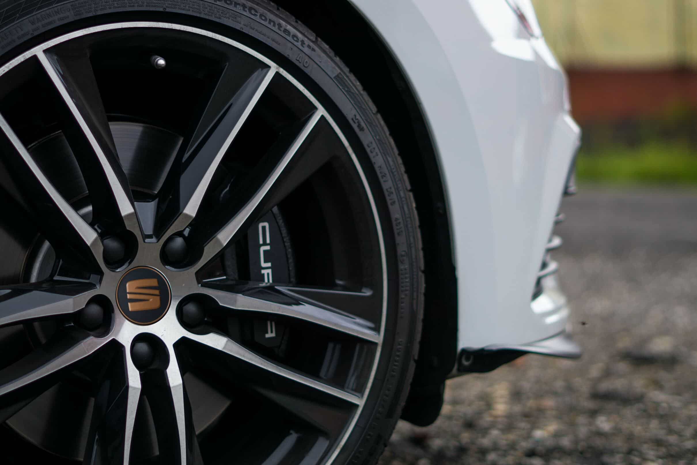 SEAT Leon Alloy Wheel - A close-up view of the stylish and intricate alloy wheel design.